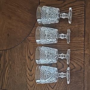 S/4 Vintage Imperial Glass - Ohio Clear Cape Cod 6oz Low Water Goblets